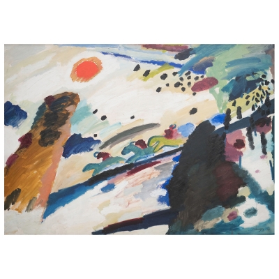 Quadro em Tela, Impressão Digital - Paisagem Romântica - Wassily Kandinsky - Decoração de Parede
