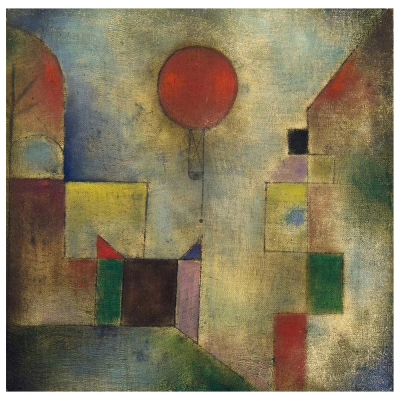 Quadro em Tela, Impressão Digital - O Balão Vermelho - Paul Klee - Decoração de Parede