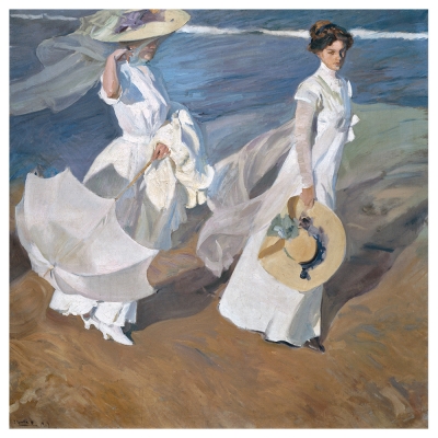 Cuadro Lienzo, Impresión Digital - Paseo Por La Playa - Joaquín Sorolla - Decoración Pared