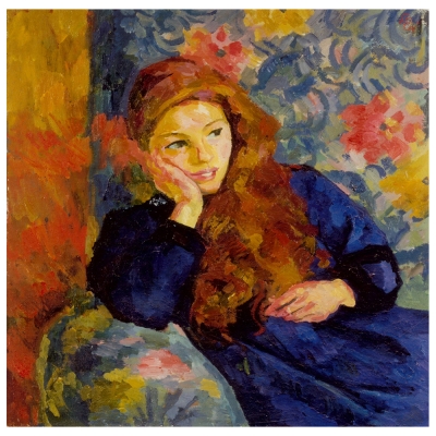 Canvastryck - Pensive Girl - Giovanni Giacometti - Dekorativ Väggkonst