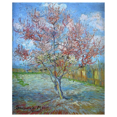 Obraz na płótnie - Pink Peach Tree In Blossom - Vincent Van Gogh - Dekoracje ścienne