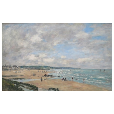 Kunstdruck auf Leinwand - Plage à Trouville Eugène Boudin - Wanddeko, Canvas