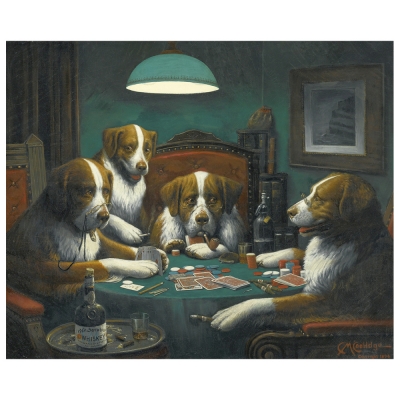 Tableau, Impression Sur Toile - Poker Game - Cassius Marcellus Coolidge - Décoration murale