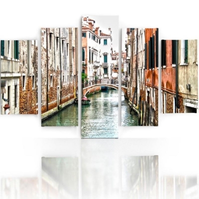 Kunstdruck auf Leinwand - Kanalbrücke in Venedig - Wanddeko, Canvas