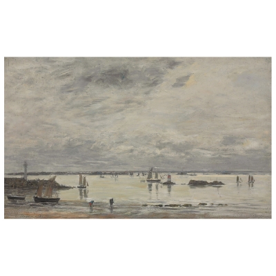 Obraz na płótnie - Portrieux, Le Port Marée Basse - Eugène Boudin - Dekoracje ścienne