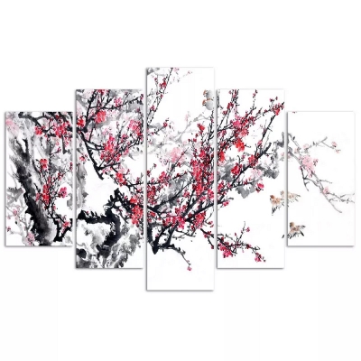 Tableau, Impression Sur Toile - Printemps en Rose - Décoration murale