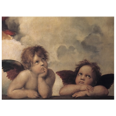 Kunstdruck auf Leinwand - Engel (Sixtinische Madonna) Raffael - Wanddeko, Canvas