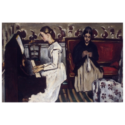 Tableau, Impression Sur Toile - Jeune Fille Au Piano Paul Cézanne - Décoration murale