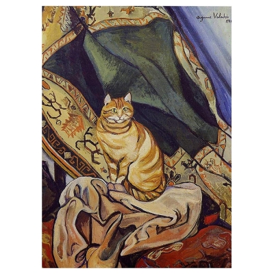 Kunstdruck auf Leinwand - Raminou sitzt auf Einem Tuch Suzanne Valadon - Wanddeko, Canvas