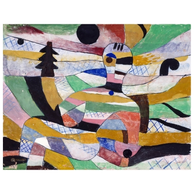 Cuadro Lienzo, Impresión Digital - Mujer Despertar - Paul Klee - Decoración Pared