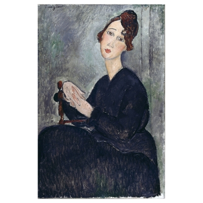 Quadro em Tela, Impressão Digital - Retrato de Dédie - Amedeo Modigliani - Decoração de Parede