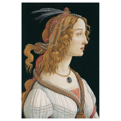 Cuadro Lienzo, Impresión Digital - Retrato De Una Joven - Sandro Botticelli - Decoración Pared