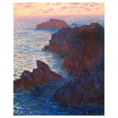 Kunstdruck auf Leinwand - Felsen bei Belle-lle, Port-Domois Claude Monet - Wanddeko, Canvas