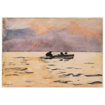 Tableau, Impression Sur Toile - Rowing Home Winslow Homer - Décoration murale