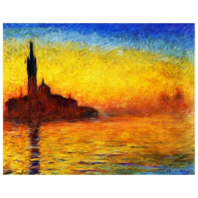 Cuadro Lienzo, Impresión Digital - Crepúsculo En Venecia - Claude Monet - Decoración Pared