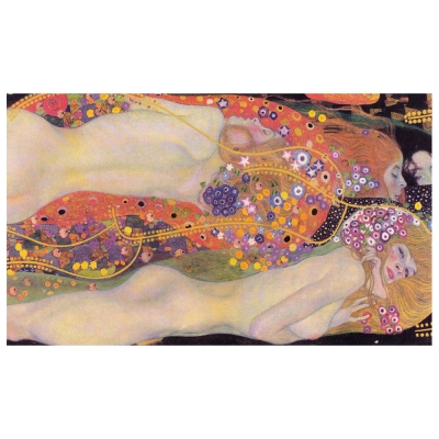 Quadro em Tela, Impressão Digital - Serpentes de Água II - Gustav Klimt - Decoração de Parede