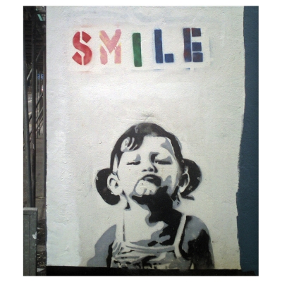 Obraz na płótnie - Smile Girl, Banksy - Dekoracje ścienne