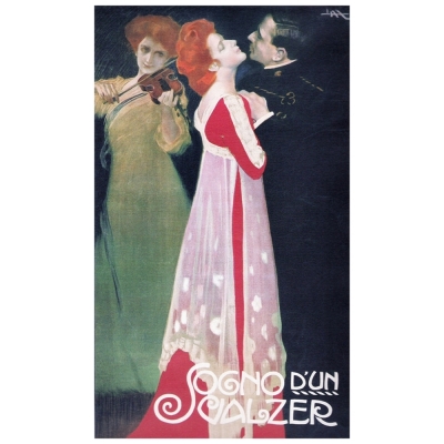 Cartaz Publicitário Vintage - A Waltz Dream - Leopoldo Metlicovitz - Impressão em Tela, Decoração de Parede