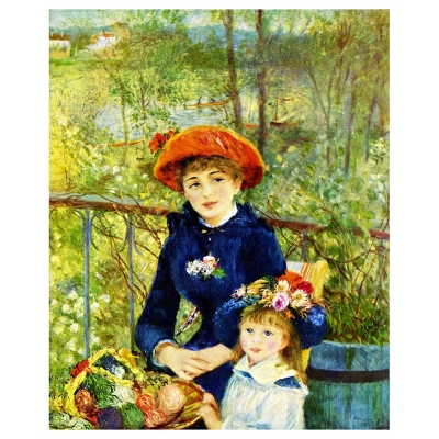 Tableau, Impression Sur Toile - Deux Soeurs (Sur La Terrasse) Pierre Auguste Renoir - Décoration murale