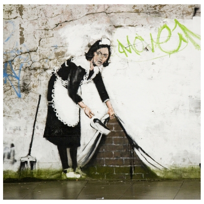 Tableau, Impression Sur Toile - Sweep it Under the Carpet, Banksy - Décoration murale