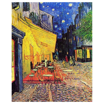 Quadro em Tela, Impressão Digital - Terraço do Café na Praça do Fórum - Vincent Van Gogh - Decoração de Parede