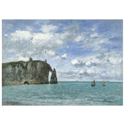 Kunstdruck auf Leinwand - Tretat. La Falaise D'Aval Eugène Boudin - Wanddeko, Canvas