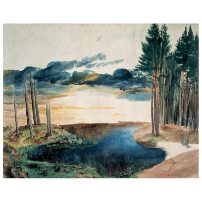 Kunstdruck auf Leinwand - Albrecht Durer Weiher im Walde Albrecht Dürer - Wanddeko, Canvas