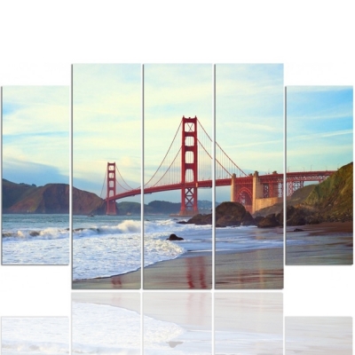 Canvastryck - Golden Gate Journey - Dekorativ Väggkonst