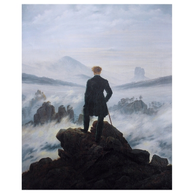 Quadro em Tela, Impressão Digital - Caminhante sobre o Mar de Névoa - Caspar David Friedrich - Decoração de Parede