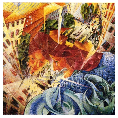 Quadro em Tela, Impressão Digital - Simultaneous Visions - Umberto Boccioni - Decoração de Parede