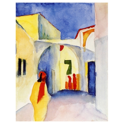 Kunstdruck auf Leinwand - Blick in Eine Gasse in Tunis August Macke - Wanddeko, Canvas