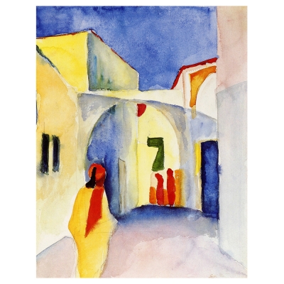 Tableau, Impression Sur Toile - Vue Dans Une Ruelle À Tunis August Macke - Décoration murale