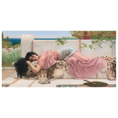 Quadro em Tela, Impressão Digital - Doce Descanso - John William Godward - Decoração de Parede