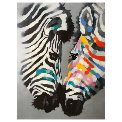 Canvastryck - Colored Zebra - Dekorativ Väggkonst
