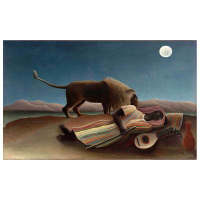 Kunstdruck auf Leinwand - Die schlafende Zigeunerin Henri Rousseau - Wanddeko, Canvas